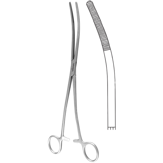 Bozemann Forceps Serrated, Curved