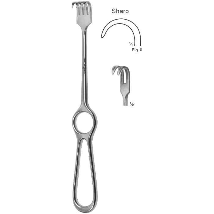 Kocher Retractor 2 Prong Sharp